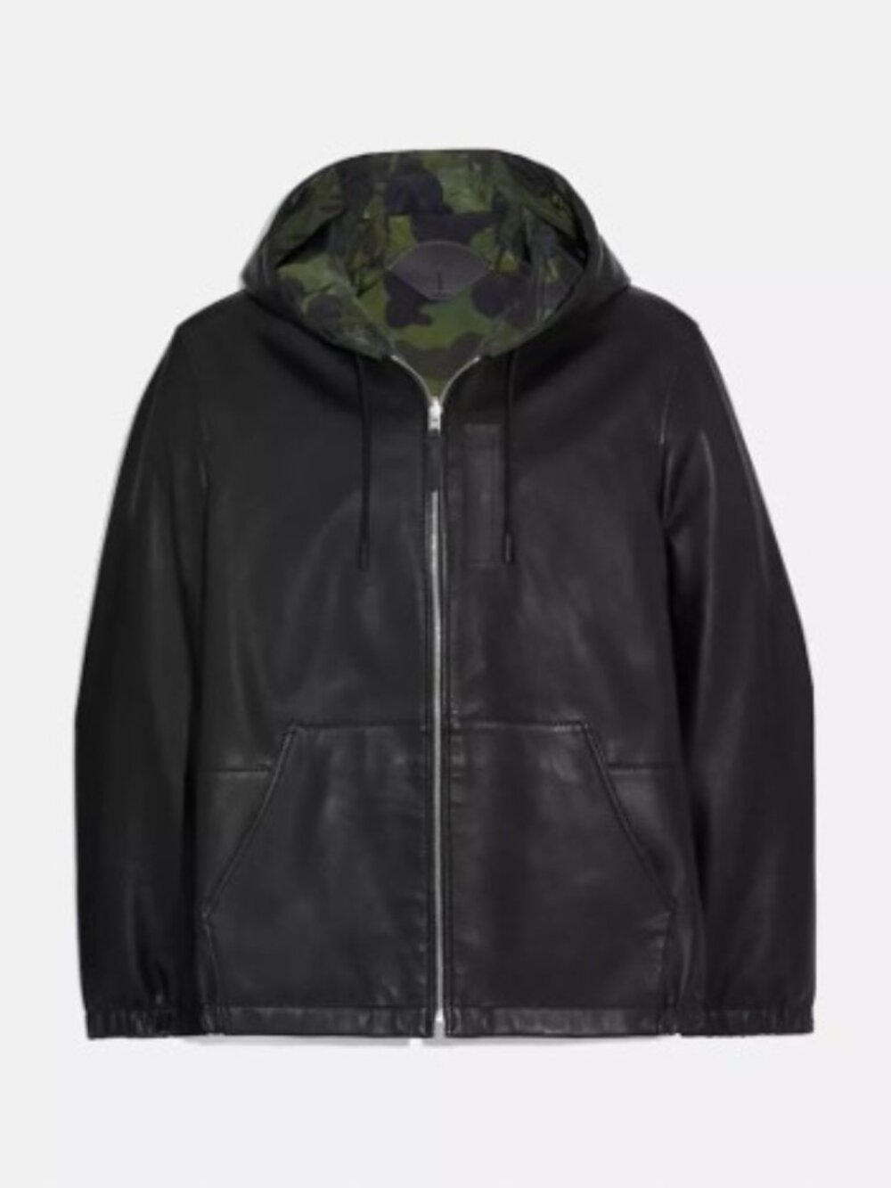 Coach Men's Reversible Hooded Leather Jacket size XL